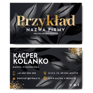 Wizytówki złote ciemne gałązki 90x50cm mat 350g PROJEKT GRATIS