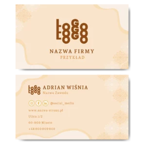 Wizytówki 90x50 kremowe kawowe kreda mat 350g PROJEKT GRATIS
