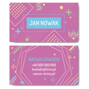 Wizytówki różowe abstrakcja mat 350g 90x50cm PROJEKT GRATIS