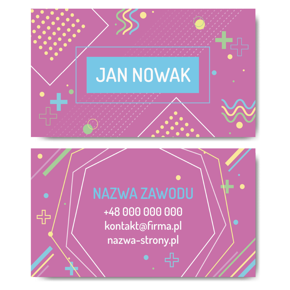 Wizytówki różowe abstrakcja mat 350g 90x50cm PROJEKT GRATIS