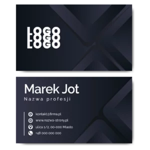 Wizytówki ciemne granatowe mat 350g 90x50cm PROJEKT GRATIS