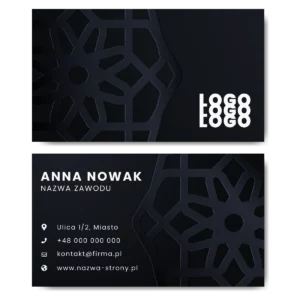 Wizytówki ciemne odcienie szarości mat 350g 90x50 PROJEKT GRATIS