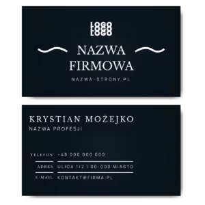 Wizytówki ciemne granatowe mat 350g 90x50cm PROJEKT GRATIS