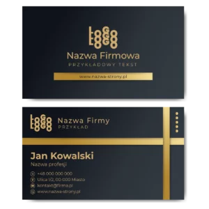 Wizytówki ciemne złote kreda mat 350g 90x50cm PROJEKT GRATIS