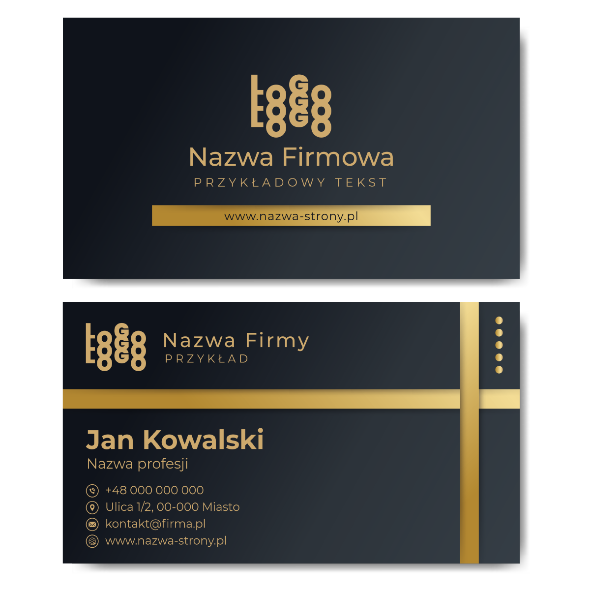 Wizytówki ciemne złote kreda mat 350g 90x50cm PROJEKT GRATIS