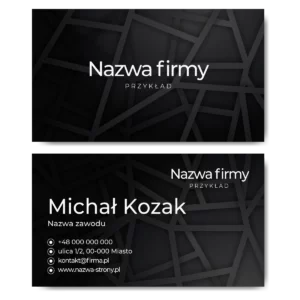 Wizytówki czarny mat 350g 90x50cm PROJEKT GRATIS