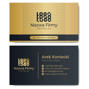 Wizytówki złote ciemne kreda mat 350g 90x50cm PROJEKT GRATIS