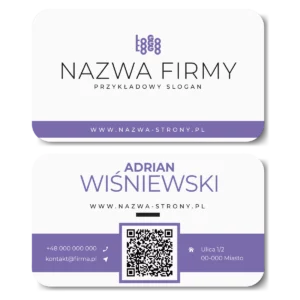 Wizytówki zaokrąglone GRUBE MAT QR 350g 90x50 PROJEKT W CENIE