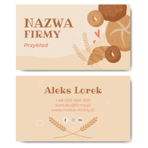 Wizytówki kremowe usługi piekarnia mat 350g 90x50 PROJEKT GRATIS