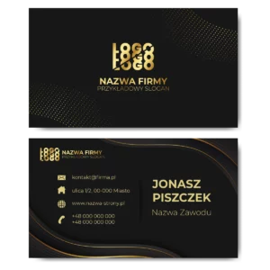 Wizytówki czarne złote kreda mat 350g 90x50cm PROJEKT GRATIS