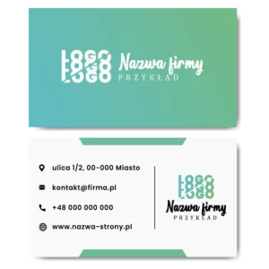 Wizytówki zielone gradient 90x50cm kreda mat 350g PROJEKT GRATIS