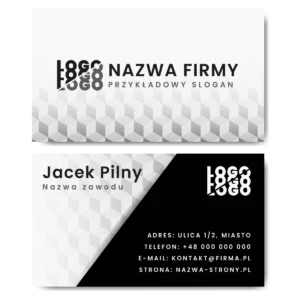 Wizytówki czarno-białe kreda mat 350g 90x50cm PROJEKT GRATIS
