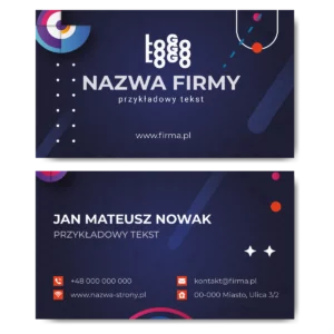 Wizytówki granatowe mat 350g projekt