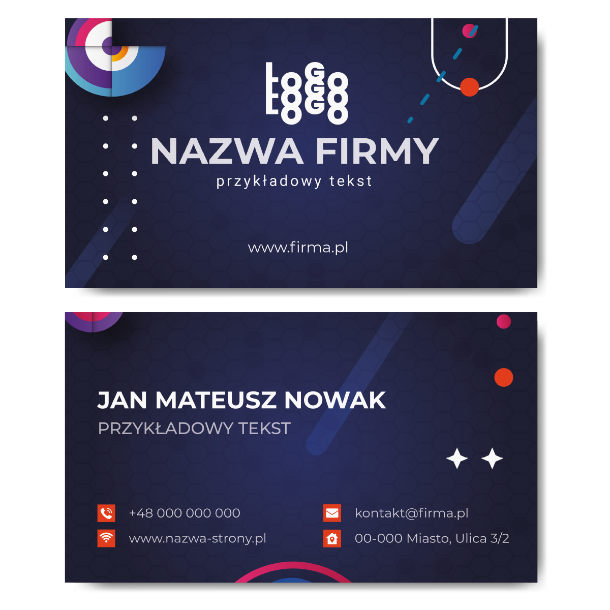 Wizytówki granatowe mat 350g projekt