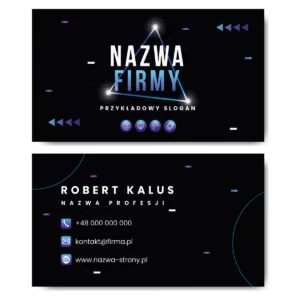 Wizytówki czarne cyber kreda mat 350g 90x50cm PROJEKT GRATIS