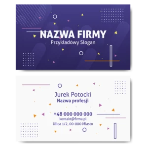 Wizytówki fioletowe kształty mat 350g 90x50cm PROJEKT GRATIS