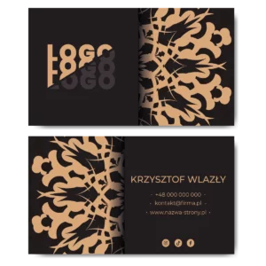 Wizytówki kremowe brązowe kreda mat 350g 90x50cm PROJEKT GRATIS