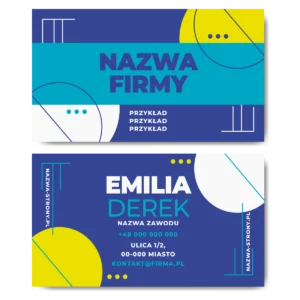 Wizytówki firmowe kreda mat 350g 90x50cm PROJEKT GRATIS