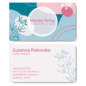 Wizytówki turkusowe krzewy mat 350g 90x50cm PROJEKT GRATIS