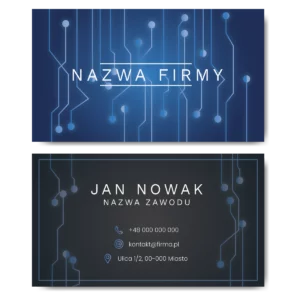 Wizytówki niebieskie systemy mat 350g 90x50cm PROJEKT GRATIS