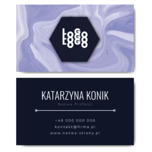 Wizytówki fioletowe kreda mat 350g 90x50cm PROJEKT GRATIS