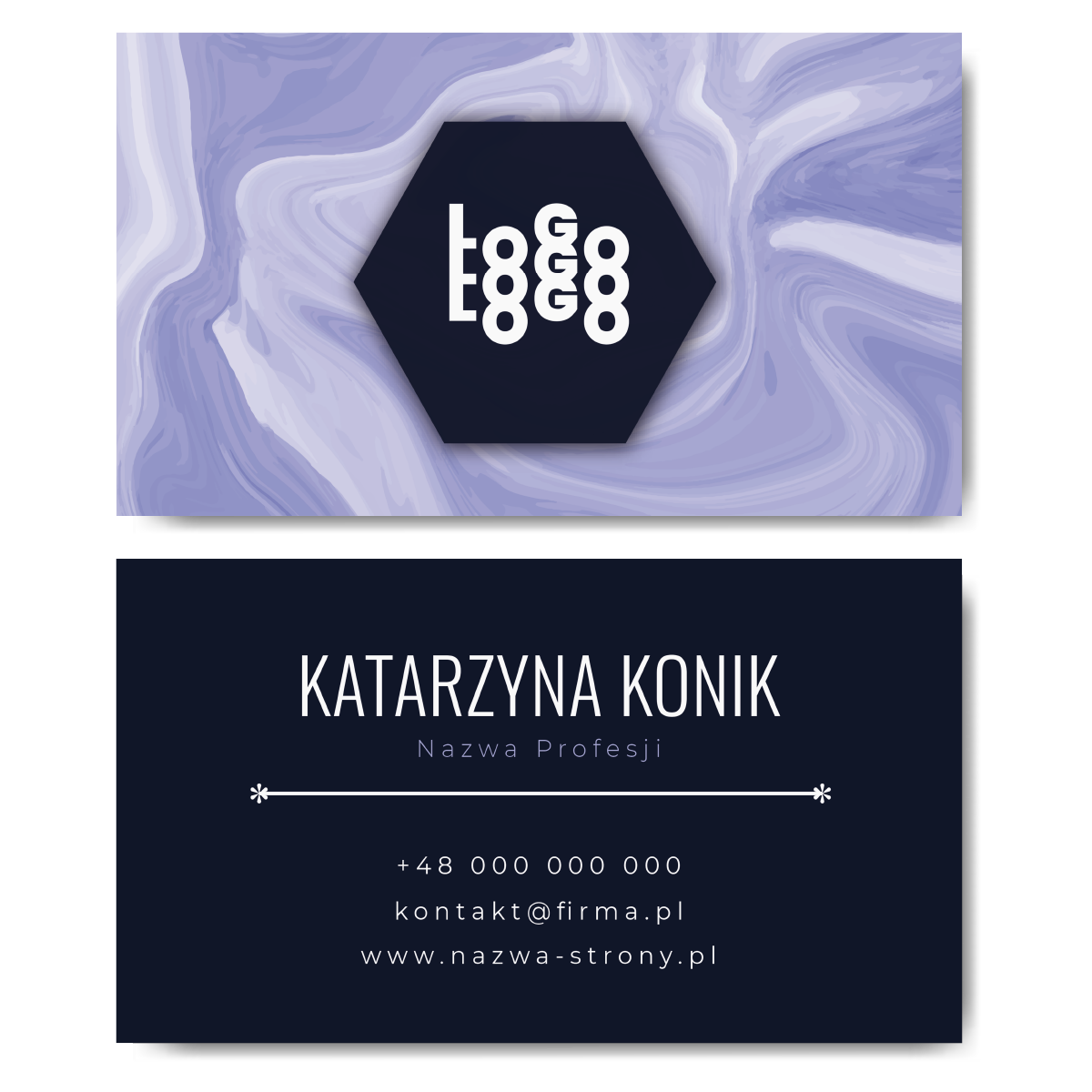 Wizytówki fioletowe kreda mat 350g 90x50cm PROJEKT GRATIS