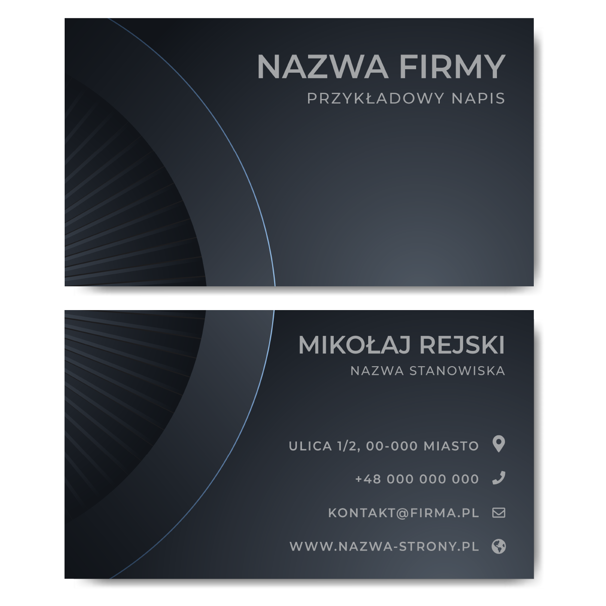 Wizytówki firmowe kreda mat 350g 90x50cm PROJEKT GRATIS