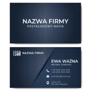 Wizytówki firmowe granatowe mat 350g 90x50cm PROJEKT GRATIS