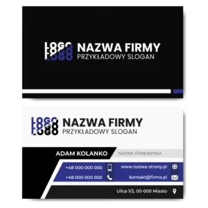 Wizytówki czarno-białe fiolet mat 350g 90x50cm PROJEKT GRATIS