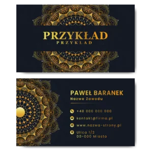 Wizytówki złote granatowe mat 350g 90x50cm PROJEKT GRATIS