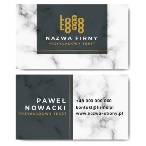Wizytówki złote marmury kreda mat 350g 90x50cm PROJEKT GRATIS