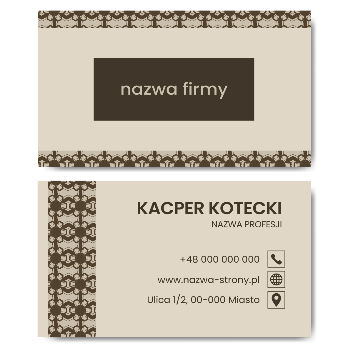 Wizytówki kremowe mozaika powłoka matowa 350g 90x50 PROJEKT GRATIS