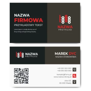 Wizytówki biznesowe 350g 90x50cm kod QR MOŻLIWOŚĆ ZMIANY PROJEKTU