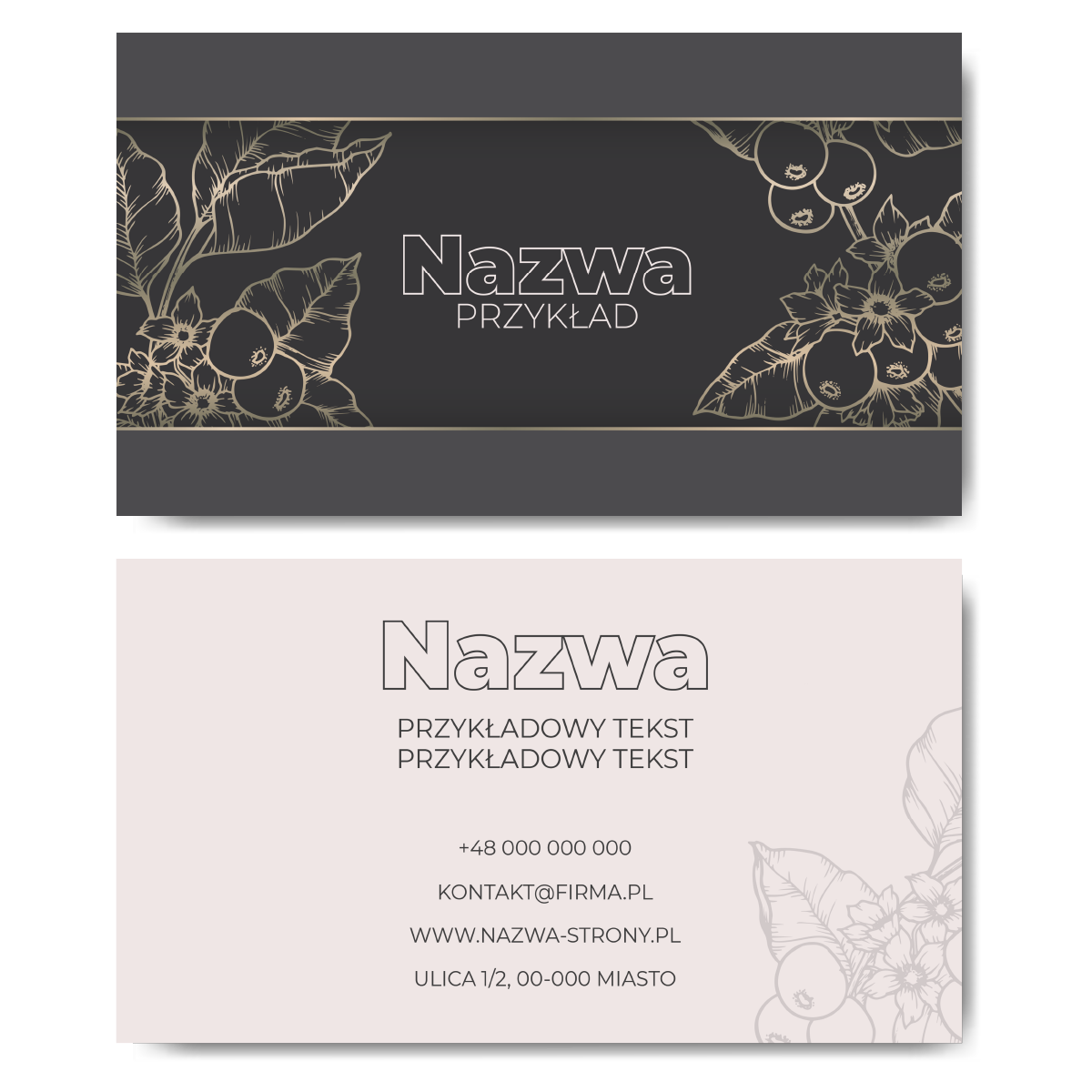 Wizytówki firmowe z krzewami 350g 90x50 PROJEKT + ZMIANY GRATIS