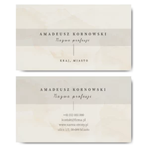 Wizytówki biznesowe kremowe marmur mat 350g 90x50 PROJEKT GRATIS