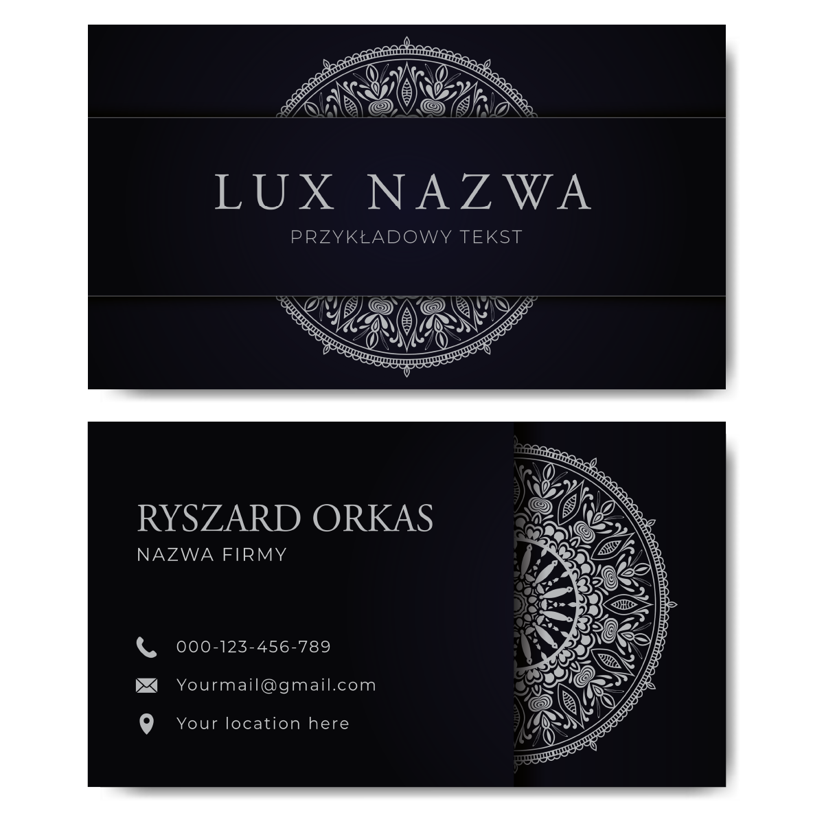 Wizytówki biznesowe LUX ciemne mat 350g 90x50 PROJEKT GRATIS