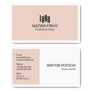 Wizytówki papier matowy 350g kremowe biała ramka PROJEKT W CENIE