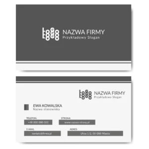 Wizytówki papier matowy 350g szare biznes PROJEKTOWANIE W CENIE