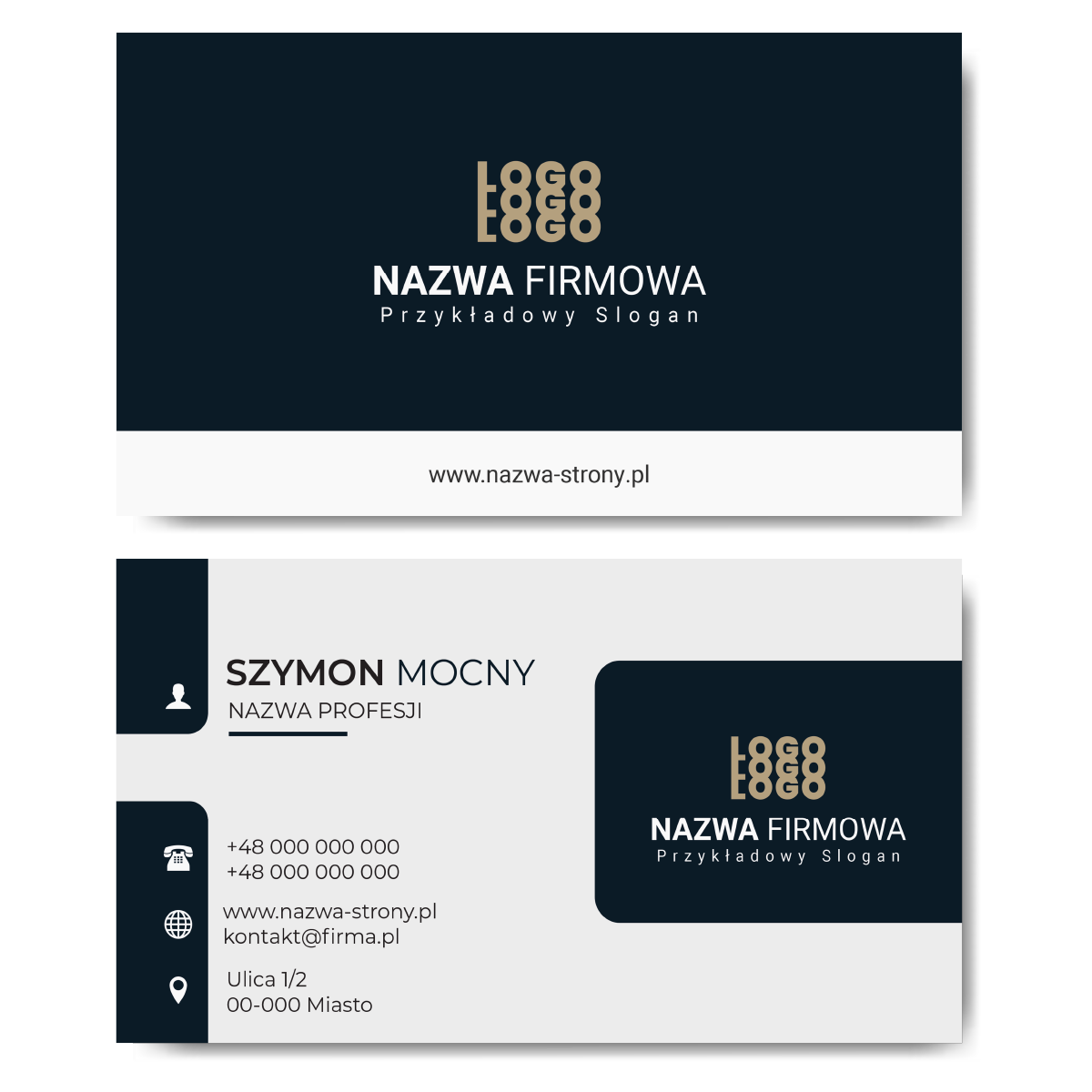 Wizytówki z projektem graficznym kreda mat 350g biznes granatowe