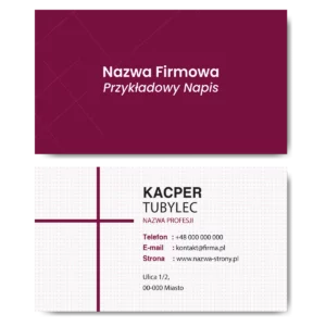 Wizytówki z projektem graficznym kreda mat 350g różowe kreski