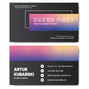 Wizytówki z gradientem KLUB DJ kreda mat 350g GRUBY PAPIER