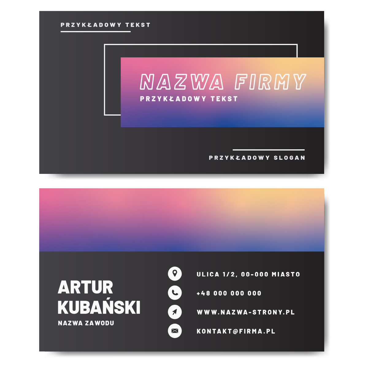Wizytówki z gradientem KLUB DJ kreda mat 350g GRUBY PAPIER
