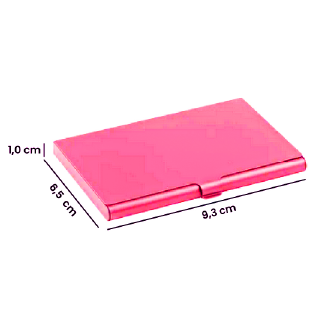 Wizytownik różowy mat ETUI NA WIZYTÓWKI metal podręczny max 15 wizytówek - obrazek 4