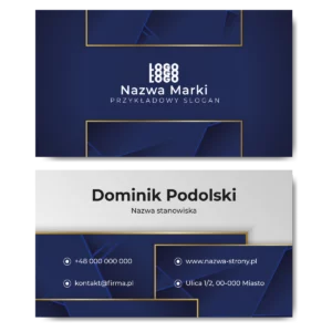 Wizytówki do biura gruby papier 350g niebieskie PROJEKT GRATIS