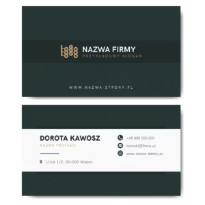 Wizytówki biurowe gruby papier mat 350g zielone PROJEKT GRATIS