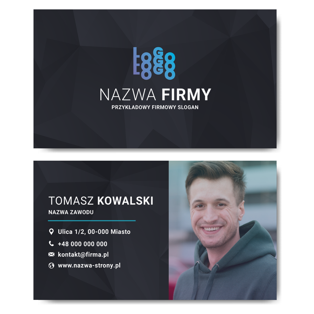 Wizytówki z twoim zdjęciem gruby papier mat 350g PROJEKT GRATIS