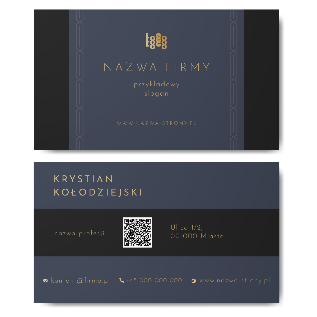 Wizytówki z kodem QR gruby papier 350g DOWOLNA EDYCJA PROJEKTU