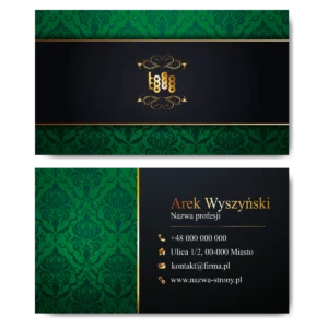 Wizytówki zielony kolor gruby papier 350g DOWOLNA EDYCJA PROJEKTU
