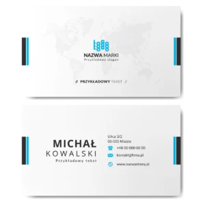 Wizytówki białe niebieskie 350g projekt
