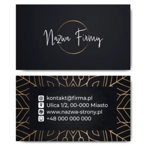 Wizytówki złote czarne GRUBY PAPIER 350g PROJEKT + DRUK W CENIE